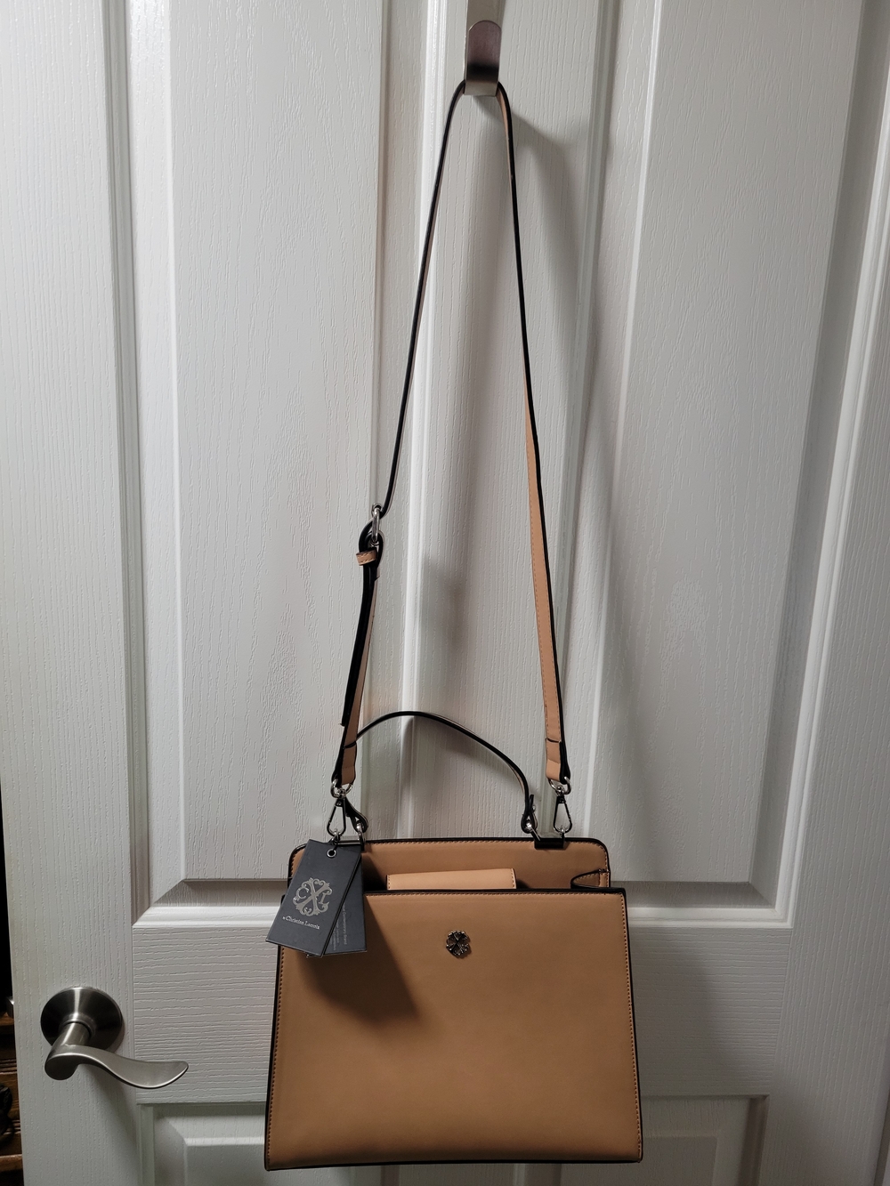 Christian Lacroix Jade Satchel Tan Structured Cross Body Bag NWT